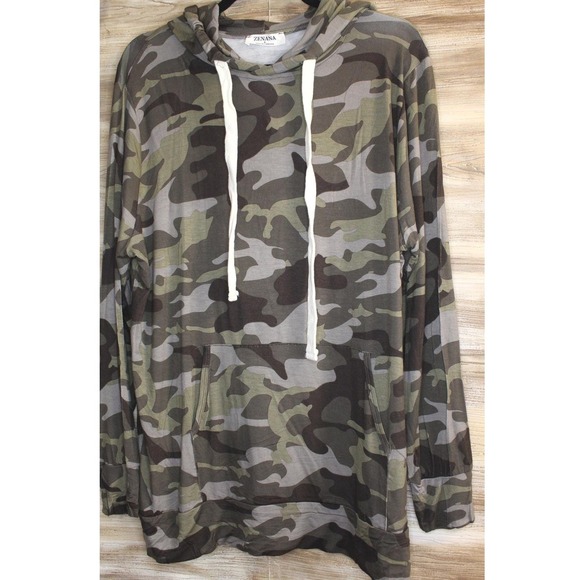 ZENANA Women's Camo Print Hoodie Small - Picture 3 of 3